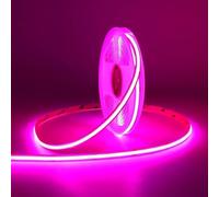 Brightex 5m COB LED Strip Light 220V - Super Bright Flexible Cuttable Pink LED Tape with Connector - Indoor & Outdoor Lighting for Kitchen, Bedroom, Living Room, Cabinet, Mirror & Christmas