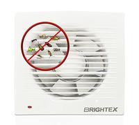 Brightex, ENVIROVENT EXTRACTOR FAN 4INCH 100MM STANDARD WITHOUT TIMER BATHROOM SHOWER TOILET WALL FAN CEILING MOUNT KITCHEN WITH WHITE MESH ENERGY SAVING STANDARD 14W WHITE