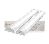 Brightex, Led Batten Lights 2FT, 3FT, 4FT Tube Light 24W 36W 50W Linkable Linear Tube Fitting Garage Office celing mounting Fluorescent Slimline lamp Light Strip Lights 7000K 3fT 900MM (Pack of 2)