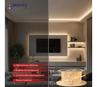 Brightex LED Brightex 20M Smd Led Strip Light Warm White 220V Flexible Super Bright Ip65 Led Tape With Connector For Indoor & Outdoor