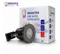 Brightex LED Brightex, Ip65 Fir Gu10 Downlight Matt Black Recessed Ceiling Spotlights 90 Minute Waterproof Bathroom Downlights
