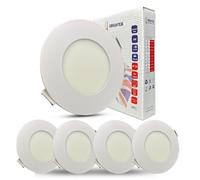 Brightex LED Brightex,pack Of 4 5W Led Ceiling Light Round Recessed Led Panel Down Lights 70mm 3" Inch Cut Size With Led Driver