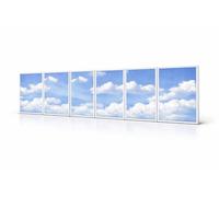 Brightex LED Sky Panel Lights 600x600mm Ceiling Pack of 6 Cloud Design Panels 48W 4320 Lumens Cool White 6500K Recessed LED Ceiling Light with Driver for Office, Hospital, Home