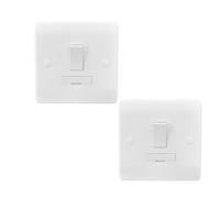 Brightex, Pack of 2 13A Fused Unit Double Pole Switch - Heavy-Duty Wall Mounted Switch with Fuse - Easy Installation, White Finish Heat resistant urea front plate & urea moulded back base