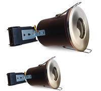 Brightex, Pack of 2 IP65 DownLights Fire Rated Bathroom Kitchen in Door and Out Door Recessed Spot Light Ceiling Light Spotlight LED 6W GU10 (Bulb Not Included)