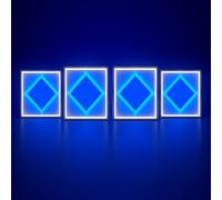 Brightex, Pack of 4 led Panel Lights Diamond 72w Blue & White 7200 Lumen 600x600mm Ultra-Bright Square Ceiling Light, Recessed for Offices, Schools & Commercial Spaces Ultra Slim