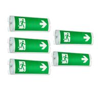 Brightex, Pack of 5 LED Emergency Exit Light Bulkhead IP65 5W - Maintained or Non-Maintained Fire Exit Sign, Waterproof Safety Emergency Wall Ceiling Light - UK Standard
