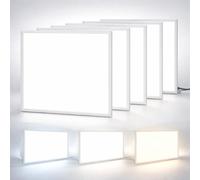 Brightex Pack of 5 LED Panel Light 600x600mm 40W 3600LM Ultra Bright Office Ceiling CCT Selectable 3500K 4000K 6500K Recessed or Suspended Flat Square Office, Shop, Commercial Lighting with Driver