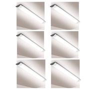 Brightex, Pack of 6 5ft LED Batten Lights 60W 6000 Lumens, 4000K Natural White, Energy-Efficient Tube Lights, Flicker-Free & Ultra-Bright, Ceiling & Wall Mounted - for Garage, Workshop, Warehouse