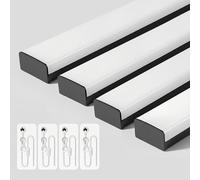 BrightFly Full-Screen LED Batten Light 4FT, Linkable Plug in Ceiling Light, 33W 3610lm 3000K/4200K/6500K Selectable, LED Strip for Garage Office Living Room Kitchen Shed (Black, 4-Pack)