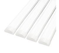 BrightFly LED Batten Lights 4Ft, 3550LM 32W 6500K LED Tube Light, 4-Pack Slim Profile Dust-Proof Integrated Housing, Flexible Surface Mounted Linear Ceiling Garage Lighting, Indoor Use