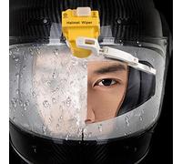 BrightFootBook Universal Mini Electric Wipers, For Motorcycle Helmet Windshield Wipers, Compatible With Most Direct Selling Sun Visors,Yellow