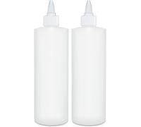 BRIGHTFROM Condiment Squeeze Bottles, 16 OZ Empty Squirt Bottle with Twist Top Cap, Leak Proof - Great for Ketchup, Mustard, Syrup, Sauces, Dressing, Oil, Arts and Crafts, BPA FREE Plastic - 2 PACK