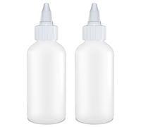 BRIGHTFROM Condiment Squeeze Bottles - 4 OZ Squirt Empty Bottles, Twist Top Cap, Leak Proof - Great for Ketchup, Mustard, Syrup, Sauces, Dressing, Oil, Arts and Crafts, BPA-FREE Plastic - Pack of 2
