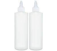 BRIGHTFROM Condiment Squeeze Bottles, 8 OZ Empty Squirt Bottle with Twist Top Cap, Leak Proof - Great for Ketchup, Mustard, Syrup, Sauces, Dressing, Oil, Arts and Crafts, BPA FREE Plastic - 2 PACK