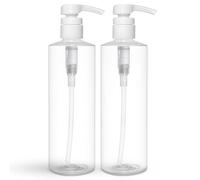 BRIGHTFROM Empty Lotion Pump Bottles 16 OZ, BPA-Free Refillable Containers, Plastic PET, Great for - Soap, Shampoo, Lotions, Liquid Body Soap, Creams and Massage Oil's, 2 Pack (White Pump)