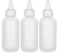 BRIGHTFROM Twist Top Applicator Bottles, Squeeze 4 OZ Empty Plastic Bottles, Refillable, Open/Close Nozzle - Leak Proof, Multi Purpose - 3 PACK