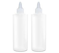 BRIGHTFROM Twist Top Applicator Bottles, Squeeze 8 OZ Empty Plastic Bottles, Refillable, Open/Close Nozzle - Hair Coloring/Multi Purpose (Pack of 2)