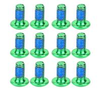 BRIGHTFUFU 1 Box Green Titanium Steel Bike Brake Pad Screws M5x10mm | Rustproof Hardware, Easy Installation, for Front Rear Disc Brakes, Hydraulic Systems, Weather Riding