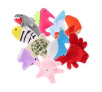 BRIGHTFUFU 10pcs Family Finger Toys Plush Puppets for Boy Girl Interactive Stretchy Fidget Dolls Animal Hand Finger Puppets Set Ocean Animal Shapes