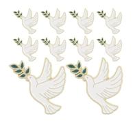 BRIGHTFUFU 10pcs Flag Pin with Peace Dove Brooch Featuring White Zinc Alloy Material, Versatile Accessory Symbolising Peace, for Outfits and Suits
