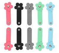 BRIGHTFUFU 10PCS Silicone Cable Snap Clips Cord Organizer for Earphone Cables and USB Charging Wires Portable Travel-friendly Wire Holder with Flower Design in Blue Pink Black Gray Green