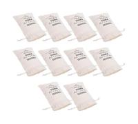 BRIGHTFUFU 10pcs White Small Drawstring Pouches 13x18cm for Wedding Party Favors, Bachelorette Party Bags, Fabric Bags for Hangover Kits and Bridal Shower Supplies