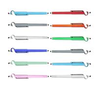 BRIGHTFUFU 12pcs 0.5Mm Black Gel Touch Screen Pens with Cellphone Stand, Multipurpose Stylus and Signature Writing Pens for Students and Mobile Device Use Random Color Random Color