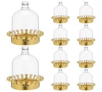BRIGHTFUFU 12pcs European Style Candy Boxes with Lid Plastic Reusable Candy Packaging Wedding Favor Containers Sturdy Mini Dome for Birthday and Home Use