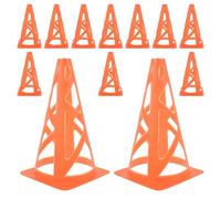 BRIGHTFUFU 12Pcs Orange Soccer Cones for Football Training, 23Cm Plastic Agility Marker Buckets, Mini Football Practice Cones for Indoor and Outdoor Sports Drills