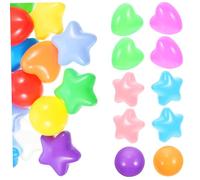 BRIGHTFUFU 150Pcs Crush Ocean Balls Creative Star Heart Shaped Play Balls for Indoor Outdoor for Parties Active Play