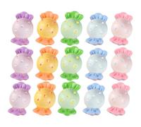 BRIGHTFUFU 18pcs Mixed Color Resin Candy Charms Set, Small Multi-function Fake Candy Decor for Dollhouse Accessories, DIY Craft Embellishments for Christmas and Tabletop Random Color