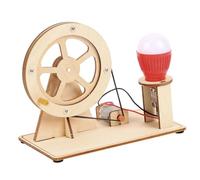 BRIGHTFUFU 1set Wooden Hand Crank Generator Kit for Boys and Girls Educational Science Project for Practical Learning Assembled Motor Light Bulb Creative Invention Materials for School