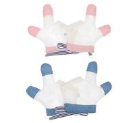 BRIGHTFUFU 2 Pairs Gloves Breathable Finger Guard for Thumb and Finger Biting Prevention Soft Quick-Dry Fabric Mittens Suitable for Boy Girl at Home and Outdoors Random Color