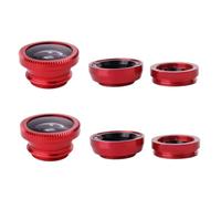 BRIGHTFUFU 2 Sets Phone Camera Lens Kit Wide Angle and Fisheye Metal Clip-on Lens with Microfiber Bag for Smartphone Photography and Architecture Shooting