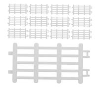 BRIGHTFUFU 20pcs Miniature Plastic Farm Fence for DIY Crafts Small White Picket Garden Fence Panels Micro Landscape Decoration for Sand Tables Dollhouses Mini Gardens Handmade Accessories