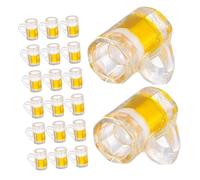 BRIGHTFUFU 24pcs Miniature Beer Mugs with Handles for Dollhouse Accessories Resin Tiny Beer Glass Ornaments for Micro Landscape DIY Craft Party Decorations and Ideas