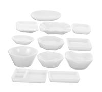 BRIGHTFUFU 24pcs Miniature Doll House Tableware Set Plastic Mini Bowls Dishes Cups for DIY Kitchen Decor Mini for Hands Crafting and Home Decoration