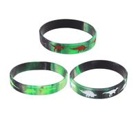 BRIGHTFUFU 25pcs Dinosaur Silicone Wristbands with Intaglio Dinosaur Patterns Party Bracelets for Dress-up Accessories Comfortable Wrist Straps for Birthday and Carnival Events