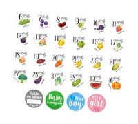BRIGHTFUFU 28Pcs Pregnant Belly Stickers Weekly Achievement Decals Maternity Photography Props for Shower and Pregnancy Photo Sessions