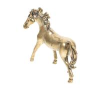 BRIGHTFUFU 2pcs Brass Horse Statue for Prosperity Creative Feng Shui Figurine for Decor Unique Desktop Adornment for Wealth and Success Antique-