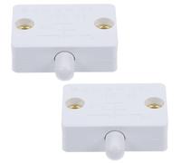 BRIGHTFUFU 2pcs Cabinet Door Switch White Mechanical Touch Sensor for Closet Door Electrical Light Cabinet Lamp Automatic Door Activated Light