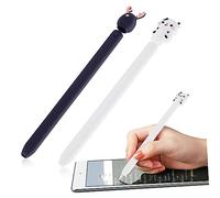 BRIGHTFUFU 2pcs Cartoon Stylus Sleeves Generation Pen Cover Stylus Protector Silicone Holder Non-slip Lightweight for Pencil