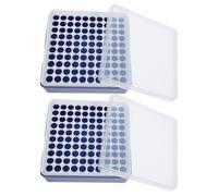 BRIGHTFUFU 2pcs Centrifuge Tube Freezer Storage Box, 100 Slots, Transparent Lid, Plastic, for Scientific Research Lab