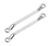 BRIGHTFUFU 2pcs Double Head Ring Wrench 30mm 32mm Deep Offset Box Steel | Mirror Finish, Long Handle, Thickened Build, for Engine Bays, Stubborn Bolts, Industrial Maintenance