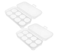 BRIGHTFUFU 2pcs Egg Storage Box Plastic Portable Camping Refrigerator Use Lid Stackable for Deviled Eggs Fridge Organization