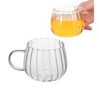 BRIGHTFUFU 2pcs Glass Coffee Cups 400ml Mugs with Handle Safe to Use Stylish Design for Coffee Tea and Juice