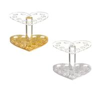 BRIGHTFUFU 2pcs Makeup Brush Organizer Acrylic Heart-shaped Holder with Vertical Storage Prevents Shifting Or Falling Beautiful Functional Design for Bathroom Makeup Random Color