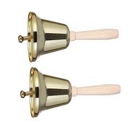 BRIGHTFUFU 2pcs Metal Service Bell Reception Hand Bell Wedding Decoration Party Craft