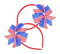 BRIGHTFUFU 2pcs Patriotic Headbands with American Flag Bow, Cloth Material Hair Accessories Featuring Vibrant Colours and Scalp Protection, for Independence Day Celebrations and Themed